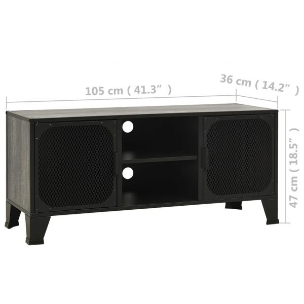 TV-Schrank Grau 105x36x47 cm Metall und MDF