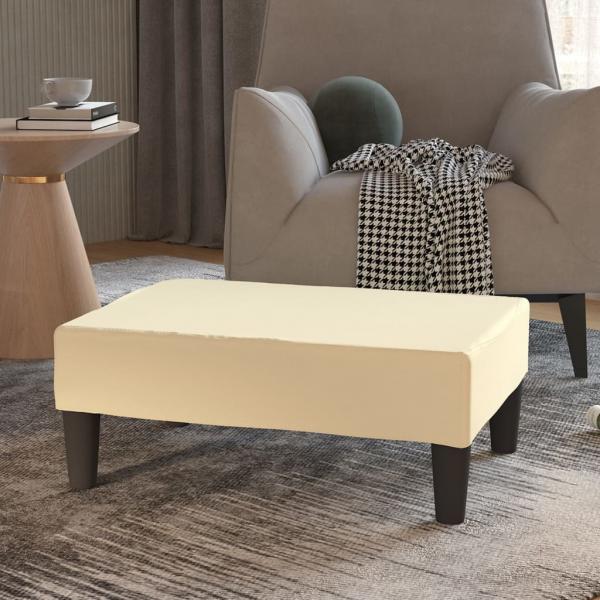 ARDEBO.de - Fußhocker Creme 78x56x32 cm Kunstleder 