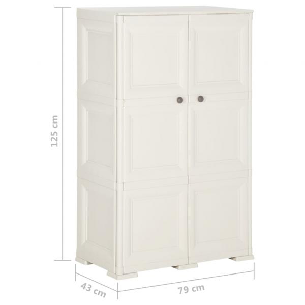 Kunststoffschrank 79x43x125 cm Holzdesign Angora-Weiß