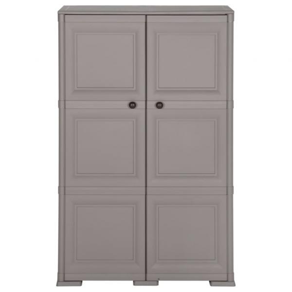 Kunststoffschrank 79x43x125 cm Holzdesign Grau