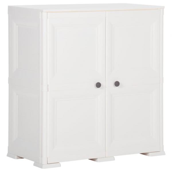 ARDEBO.de - Kunststoffschrank 79x43x85,5 cm Holzdesign Angora-Weiß