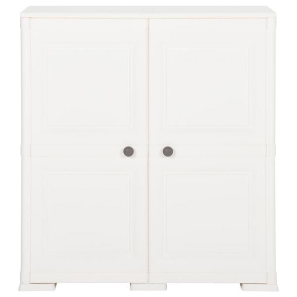 Kunststoffschrank 79x43x85,5 cm Holzdesign Angora-Weiß