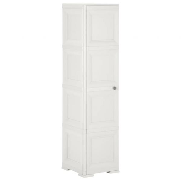 ARDEBO.de - Kunststoffschrank 40x43x164 cm Holzdesign Angora-Weiß