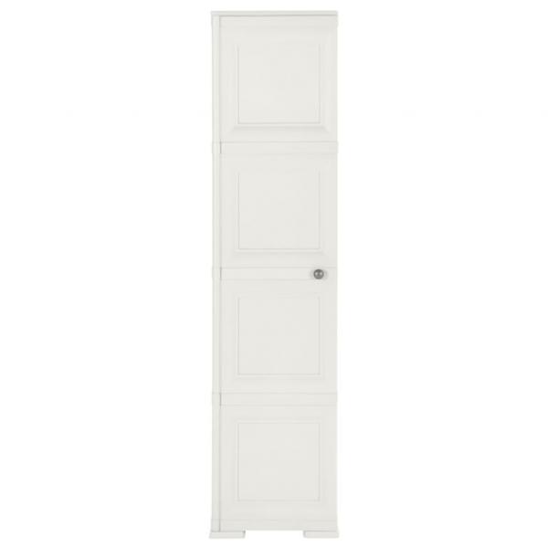 Kunststoffschrank 40x43x164 cm Holzdesign Angora-Weiß