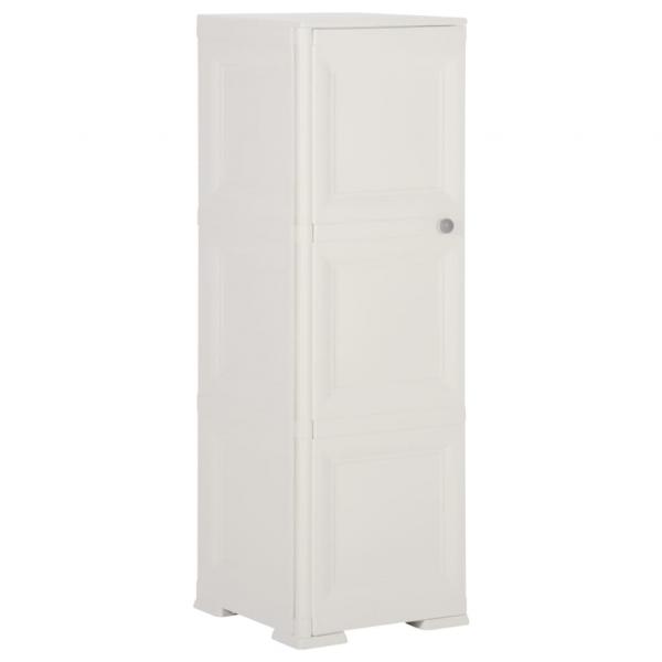 ARDEBO.de - Kunststoffschrank 40x43x125 cm Holzdesign Angora-Weiß