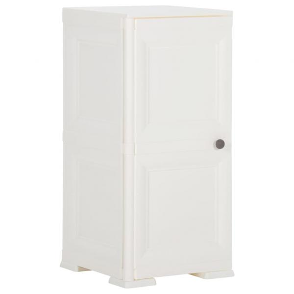 ARDEBO.de - Kunststoffschrank 40x43x85,5 cm Holzdesign Angora-Weiß