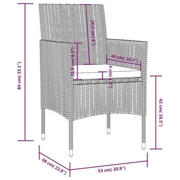 8-tlg. Garten-Lounge-Set mit Auflagen Poly Rattan Braun