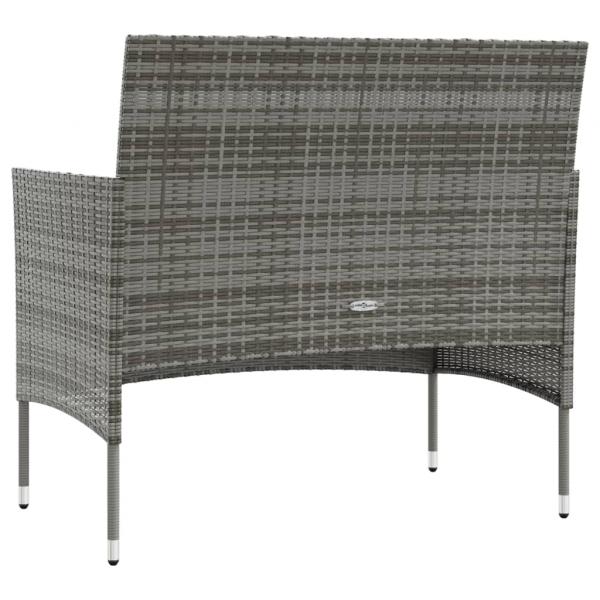 8-tlg. Garten-Lounge-Set mit Auflagen Poly Rattan Grau