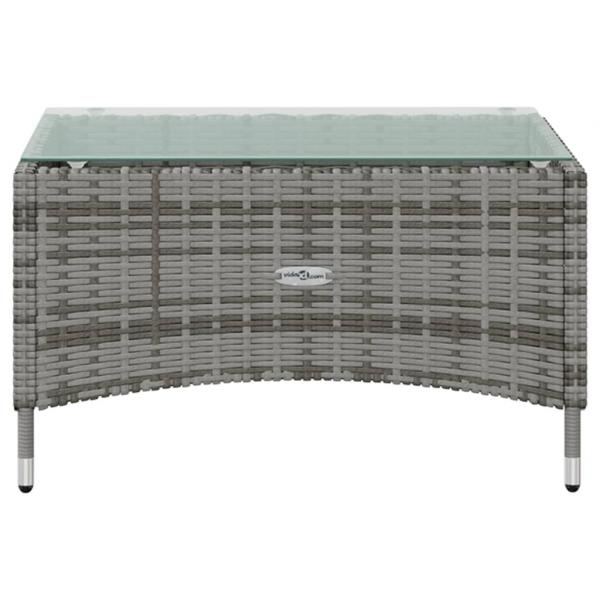 8-tlg. Garten-Lounge-Set mit Auflagen Poly Rattan Grau