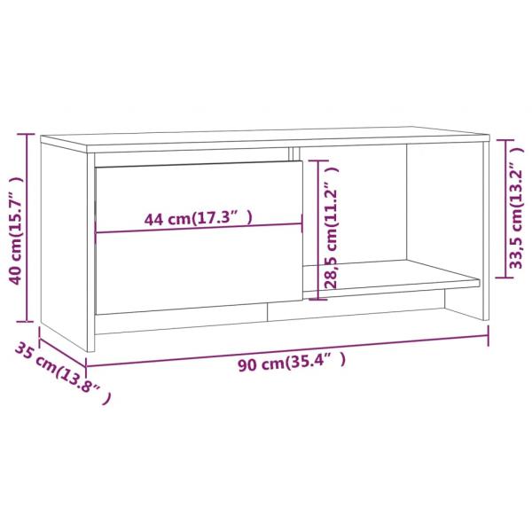 TV-Schrank Betongrau 90x35x40 cm Holzwerkstoff