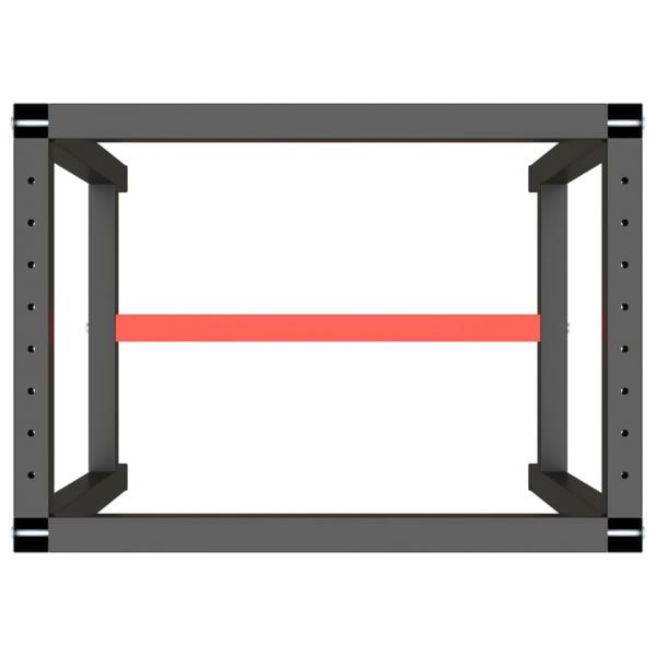 Werkbankgestell Mattschwarz und Mattrot 70x50x79 cm Metall 