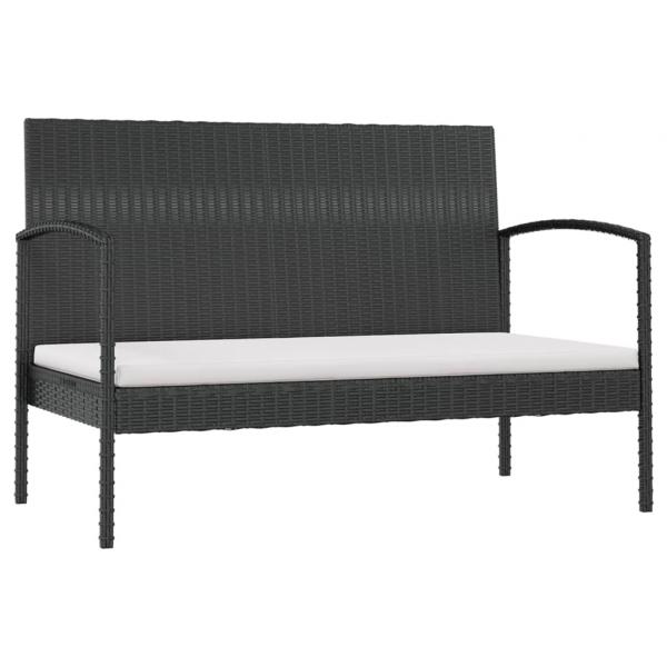 8-tlg. Garten-Lounge-Set mit Auflagen Poly Rattan Schwarz