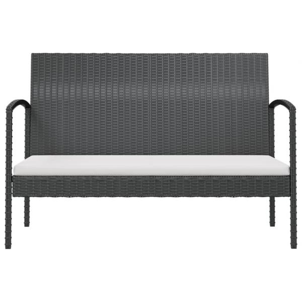 8-tlg. Garten-Lounge-Set mit Auflagen Poly Rattan Schwarz