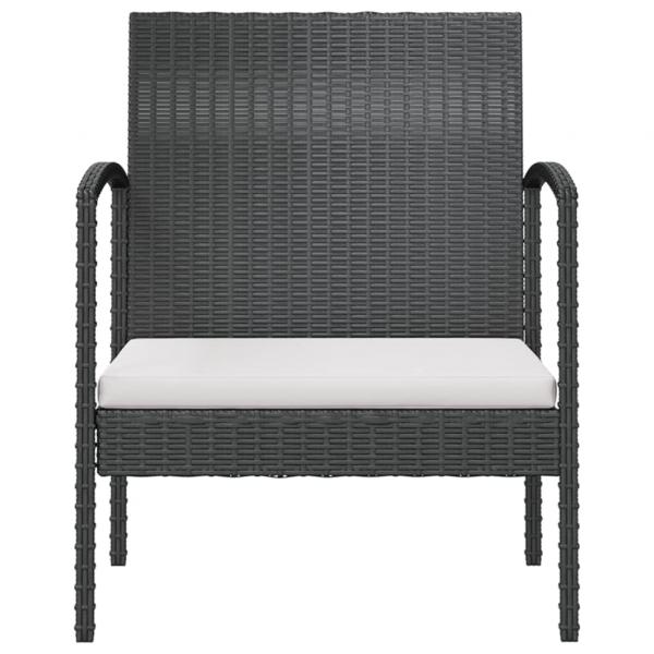 8-tlg. Garten-Lounge-Set mit Auflagen Poly Rattan Schwarz