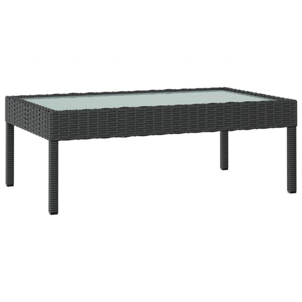 8-tlg. Garten-Lounge-Set mit Auflagen Poly Rattan Schwarz