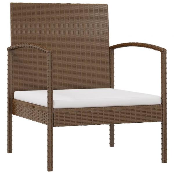 8-tlg. Garten-Lounge-Set mit Auflagen Poly Rattan Braun