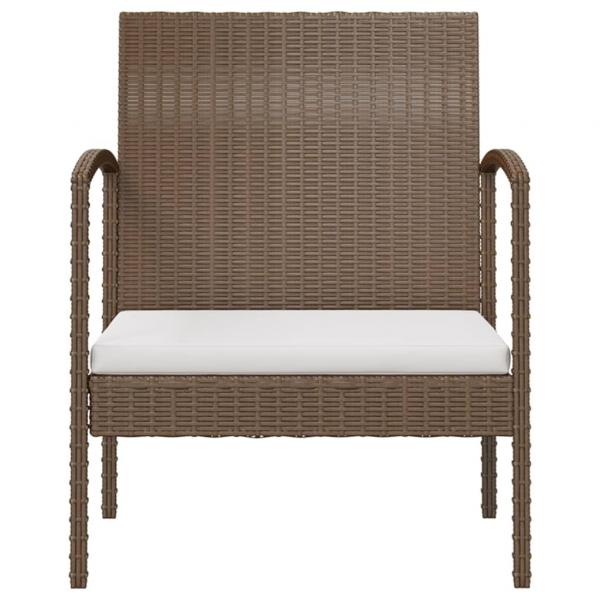 8-tlg. Garten-Lounge-Set mit Auflagen Poly Rattan Braun