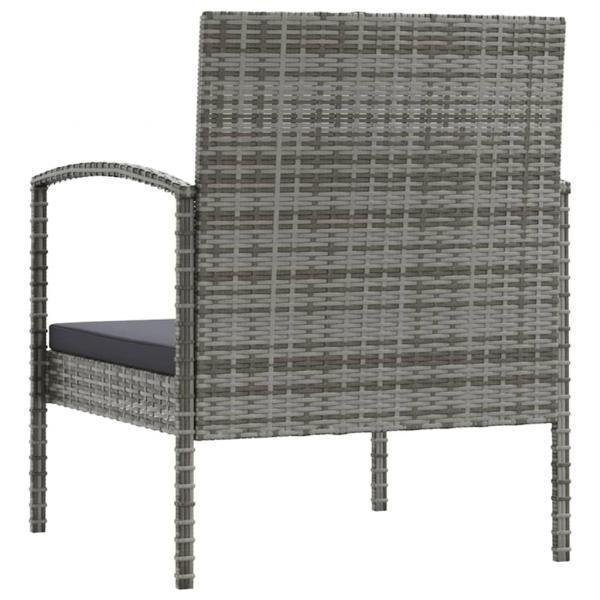 16-tlg. Garten-Lounge-Set mit Auflagen Poly Rattan Grau