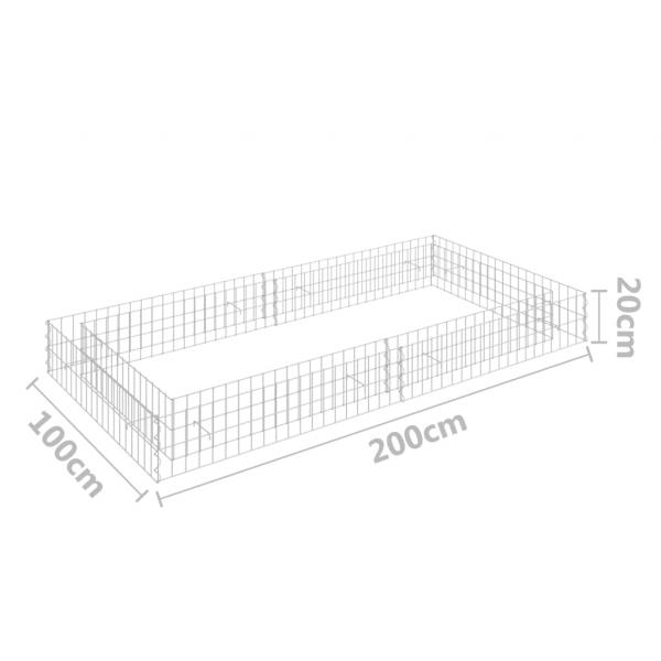 Gabionen-Hochbeet Verzinkter Stahl 200x100x20 cm