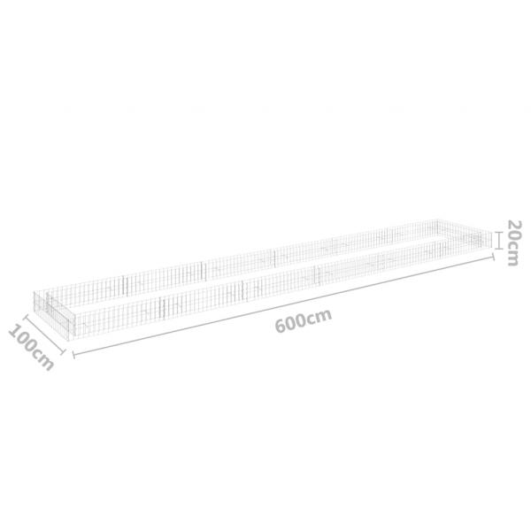 Gabionen-Hochbeet Verzinkter Stahl 600x100x20 cm