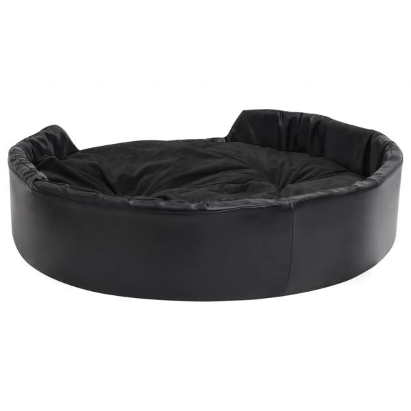 Hundebett Schwarz 99x89x21 cm Plüsch und Kunstleder