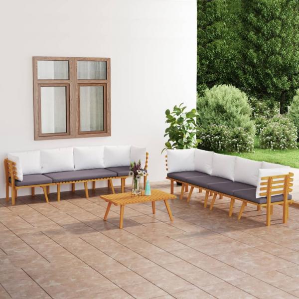 ARDEBO.de - 8-tlg. Garten-Lounge-Set mit Kissen Massivholz Akazie