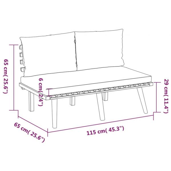 9-tlg. Garten-Lounge-Set mit Kissen Massivholz Akazie