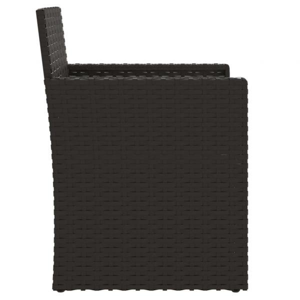 3-tlg. Garten-Sofagarnitur mit Kissen Schwarz Poly Rattan