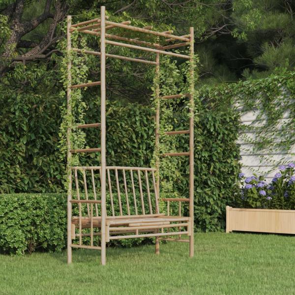 ARDEBO.de - Gartenbank mit Pergola 116 cm Bambus