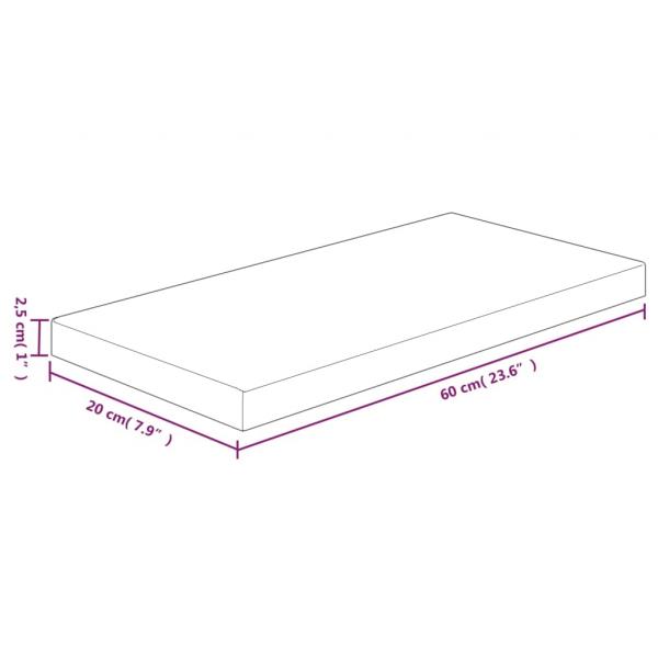 Regalboden 60x20x2,5 cm Unbehandeltes Massivholz Eiche