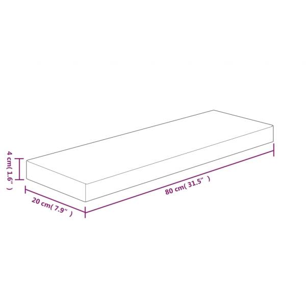 Regalboden 80x20x4 cm Unbehandeltes Massivholz Eiche