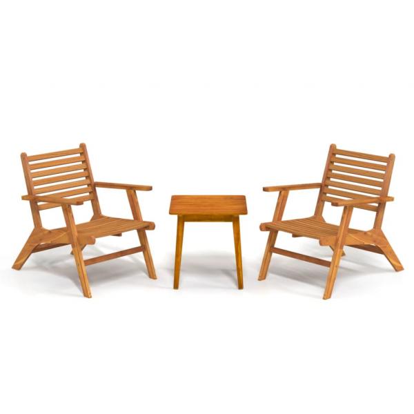 3-tlg. Bistro-Set Massivholz Akazie