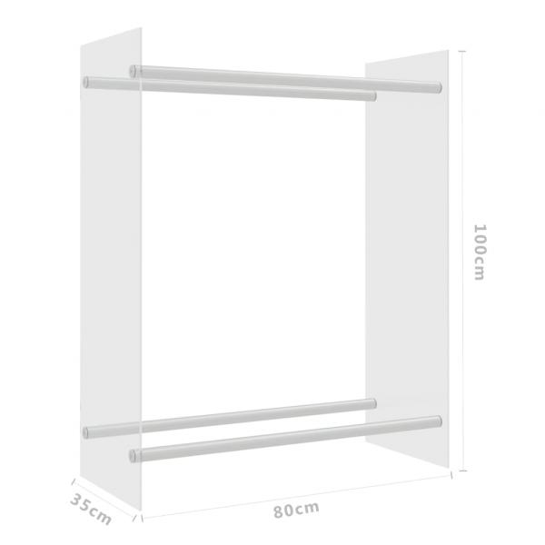 Brennholzregal Transparent 80x35x100 cm Hartglas