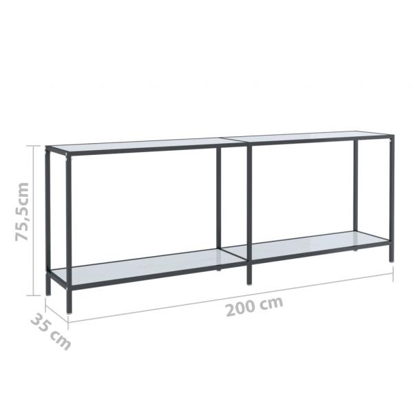 Konsolentisch Weiß 200x35x75,5 cm Hartglas