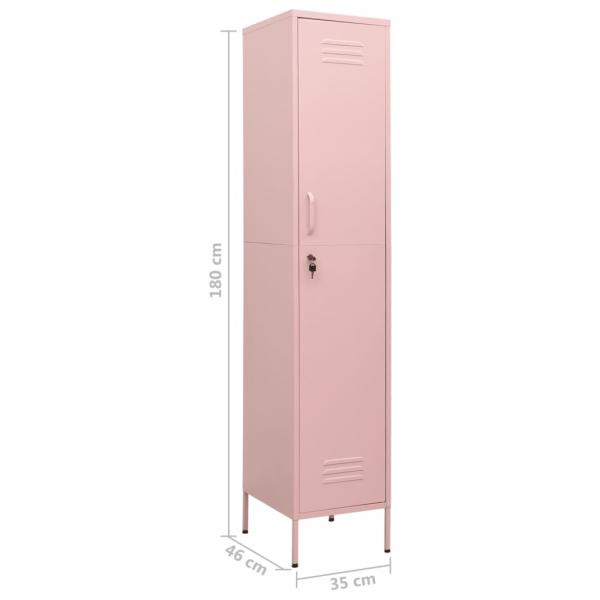 Schließfachschrank Rosa 35x46x180 cm Stahl 