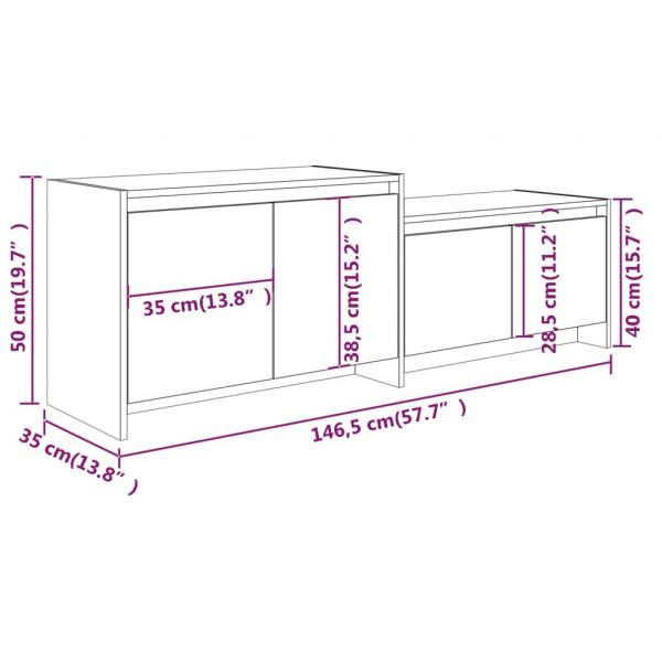 TV-Schrank Schwarz 146,5x35x50 cm Holzwerkstoff