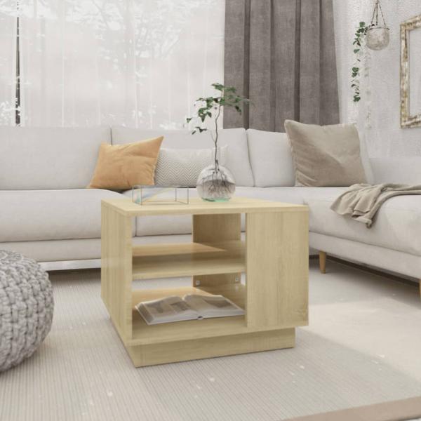 ARDEBO.de - Couchtisch Sonoma-Eiche 55x55x43 cm Holzwerkstoff