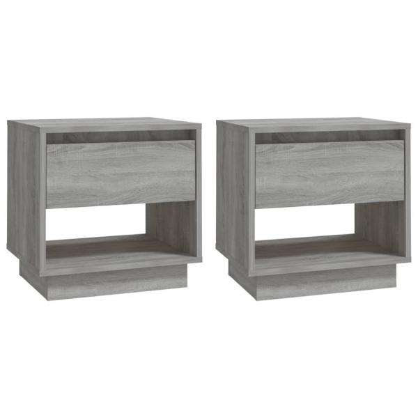 Nachttische 2 Stk. Grau Sonoma 45x34x44 cm Holzwerkstoff