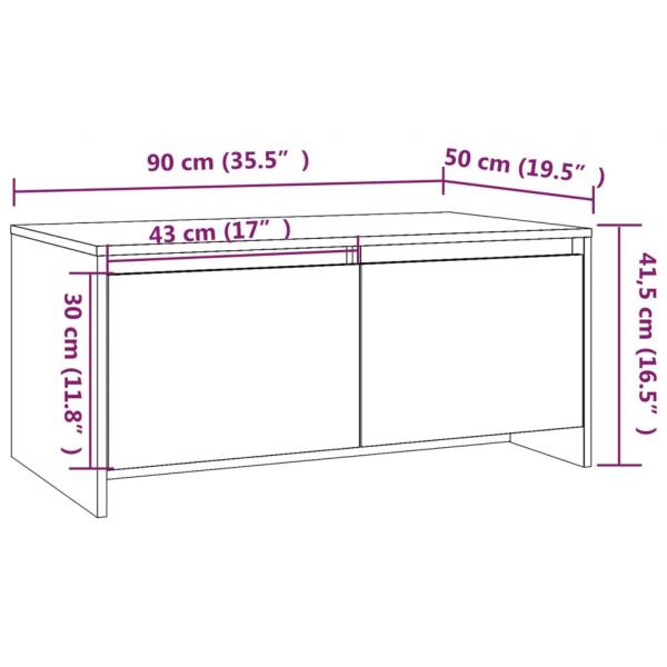 Couchtisch Braun Eichen-Optik 90x50x41,5 cm Holzwerkstoff