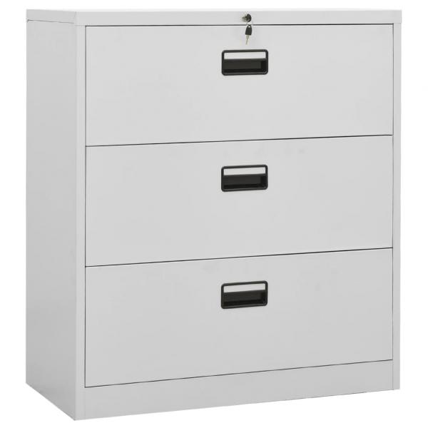 ARDEBO.de - Aktenschrank Hellgrau 90x46x103 cm Stahl