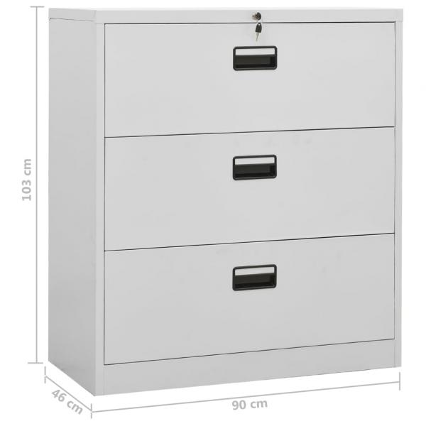 Aktenschrank Hellgrau 90x46x103 cm Stahl