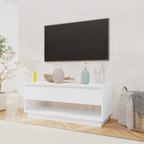 TV-Schrank Hochglanz-Weiß 102x41x44 cm Holzwerkstoff