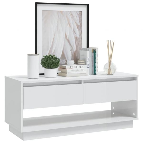 TV-Schrank Hochglanz-Weiß 102x41x44 cm Holzwerkstoff