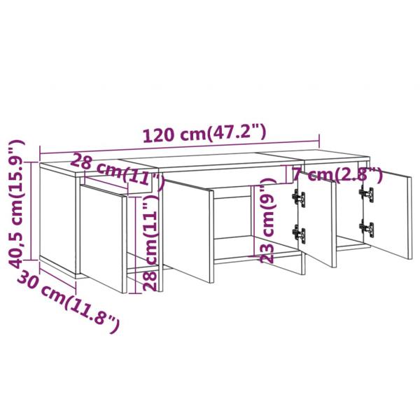 TV-Schrank Sonoma-Eiche 120x30x40,5 cm Holzwerkstoff