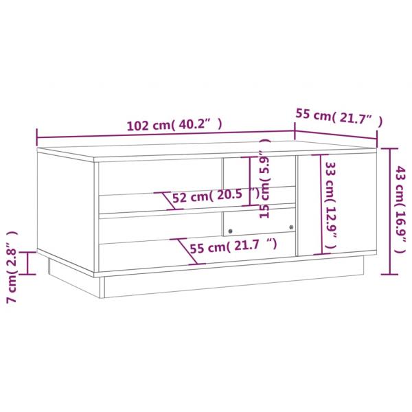 Couchtisch Weiß 102x55x43 cm Holzwerkstoff