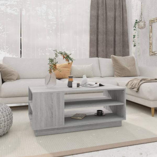 ARDEBO.de - Couchtisch Grau Sonoma 102x55x43 cm Holzwerkstoff