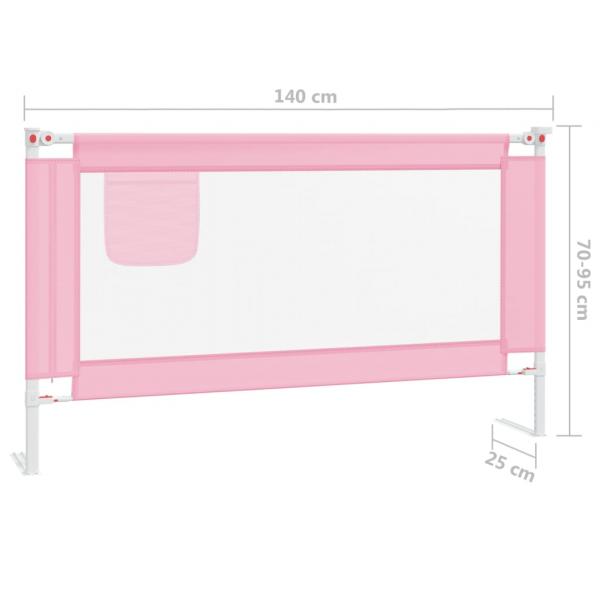 Kleinkind-Bettschutzgitter Rosa 140x25 cm Stoff