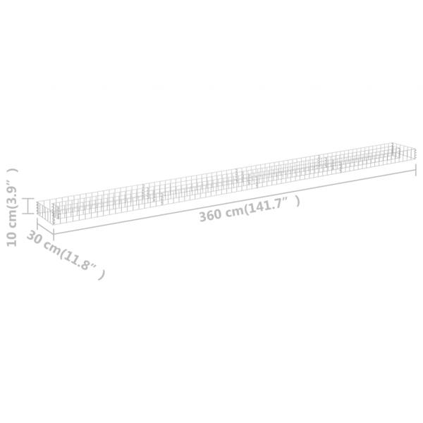  Gabionen-Hochbeet Verzinkter Stahl 360x30x10 cm