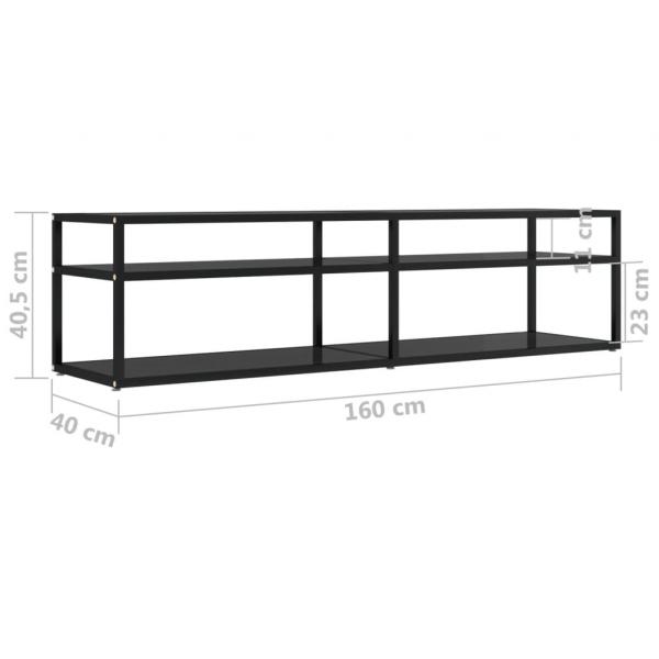 TV-Schrank Schwarz 160x40x40,5 cm Hartglas