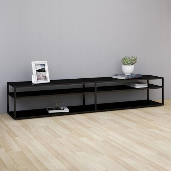 ARDEBO.de - TV-Schrank Schwarz 220x40x40,5 cm Hartglas